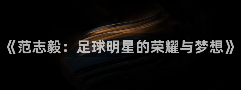 2026世界杯日期：《范志毅：足球明星的荣耀与梦想》